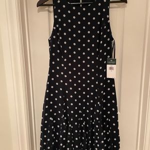 NEW Lauren Petite Polka-Dot Dress